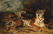 A Young Tiger Playing with its Mother, Eugene Delacroix